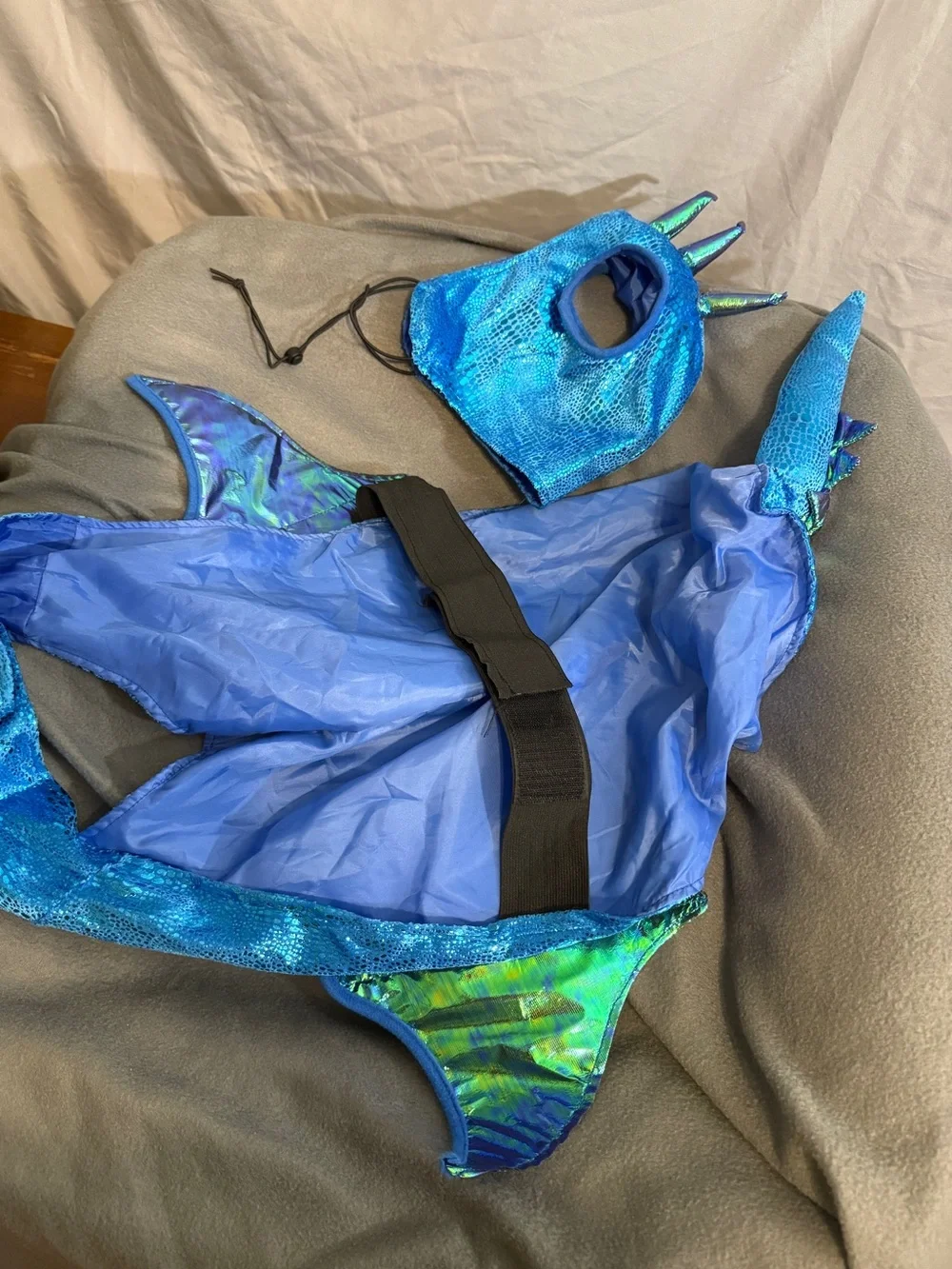 Blue Iridescent Mermaid Costume Top